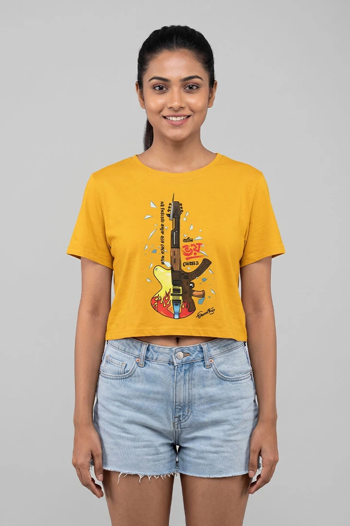 Silajit Merch Crop Top  Jodi Bhoy Dekhao