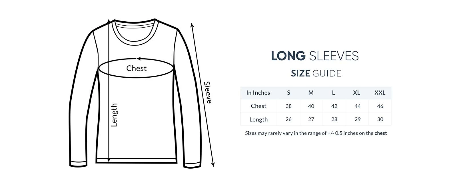 Full Sleeves Size Guide